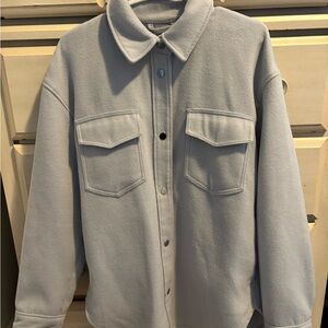 Abercrombie & Fitch Gray Button Shacket